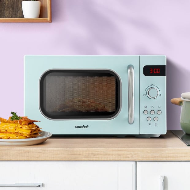 20L Microwave Oven 800W Countertop Kitchen 8 Cooking Settings Green Image 8