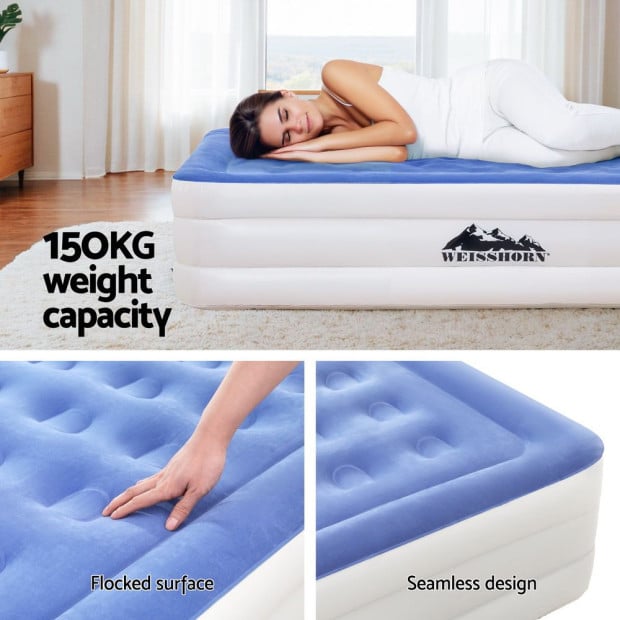Air Mattress Single Inflatable Bed 46cm Cube Airbed Image 5