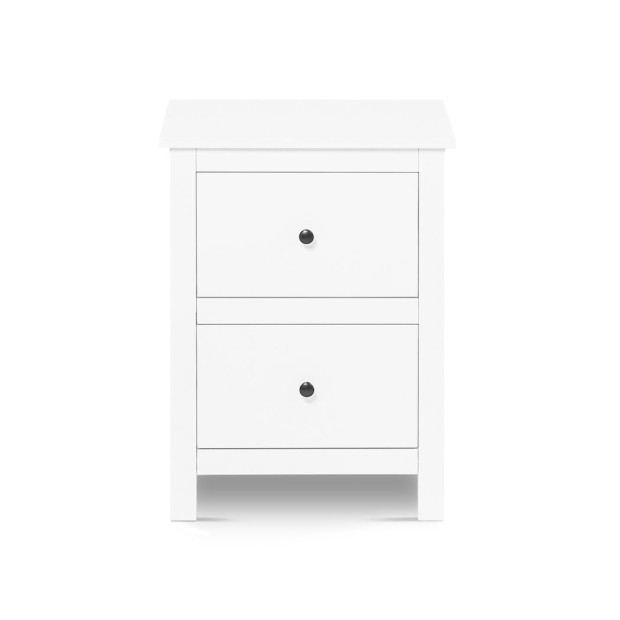 Franco 2 Drawers Bedside Table White
