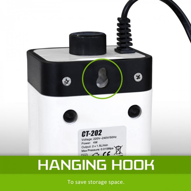 Aquarium Air Pump 2 Outlet 2x 90L/H Image 5