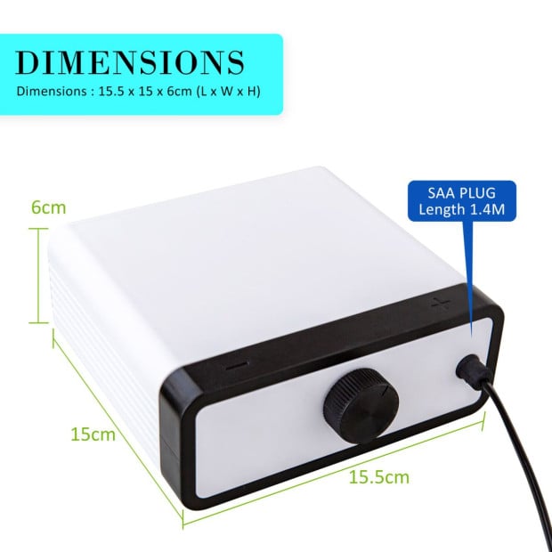 4 Outlet 670L/h 8W Aquarium Air Pump - White Image 12