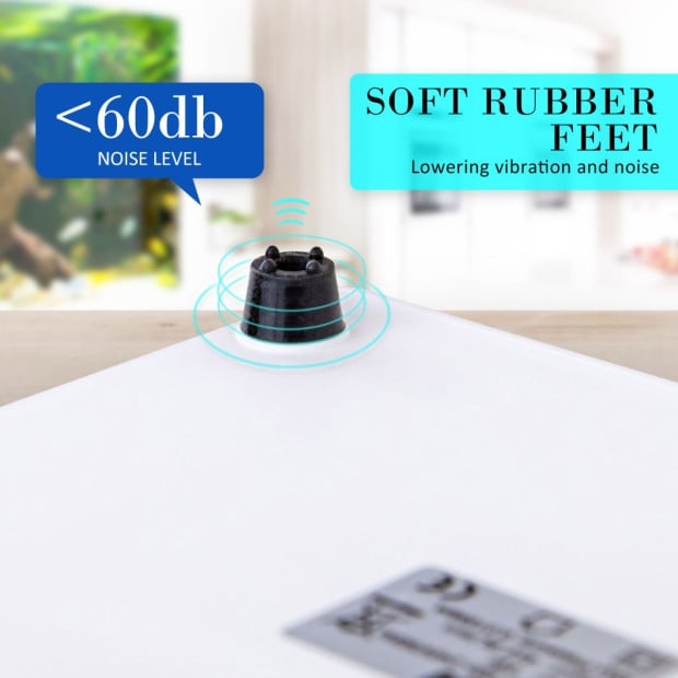 4 Outlet 670L/h 8W Aquarium Air Pump - White Image 6