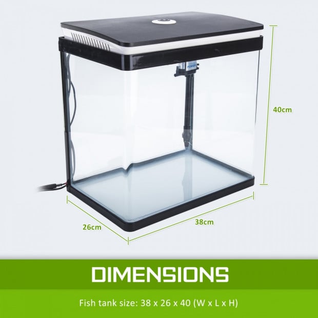 Aquarium Curved Glass RGB LED Fish Tank 30L Image 9