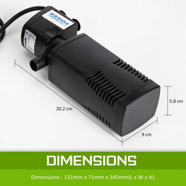 Aquarium Submersible Filter Pump 600L/H Image 8