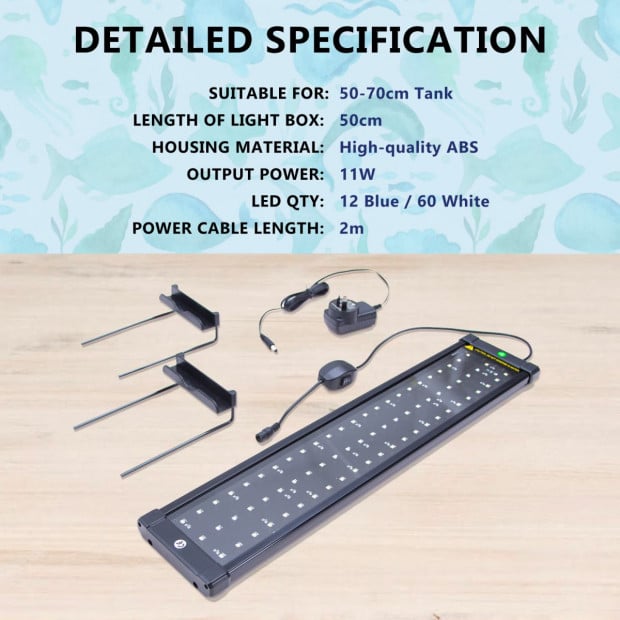 2X Aquarium Blue White LED - 11W 50-70cm Image 6