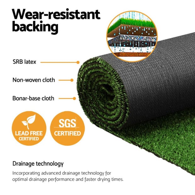 Artificial Grass Synthetic 20 SQM Fake Lawn 17mm 1x10m Image 4