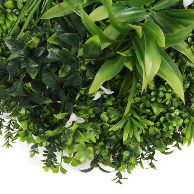 Flowering Artificial Green Wall Disc UV Resistant 50cm (Black Frame) Image 3