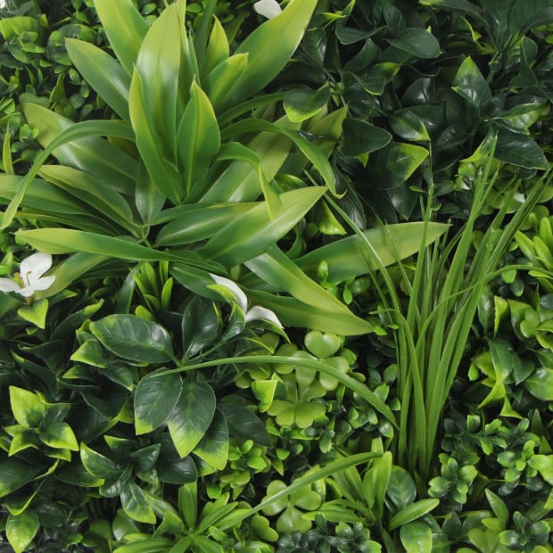 Flowering Artificial Green Wall Disc UV Resistant 50cm (Black Frame) Image 2