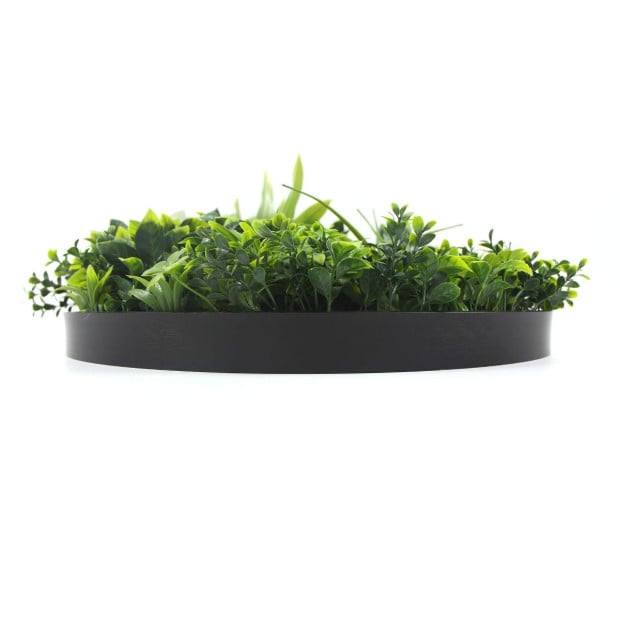 Flowering Artificial Green Wall Disc UV Resistant 50cm (Black Frame) Image 4