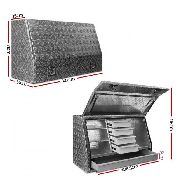 Aluminium Toolbox Generator Tool Box Drawer Truck Canopy Trailer Locks Image 2