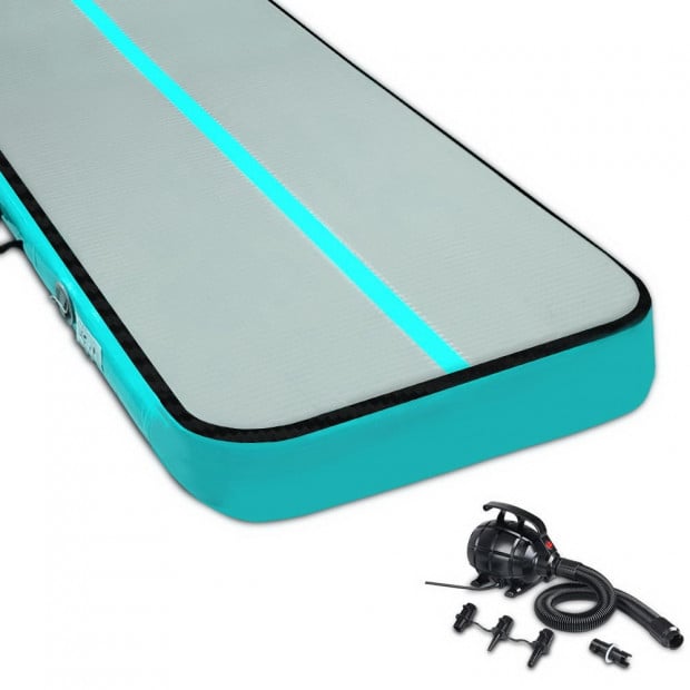 8MX1M Airtrack Inflatable Tumbling Mat with Pump Gymnastics Mint