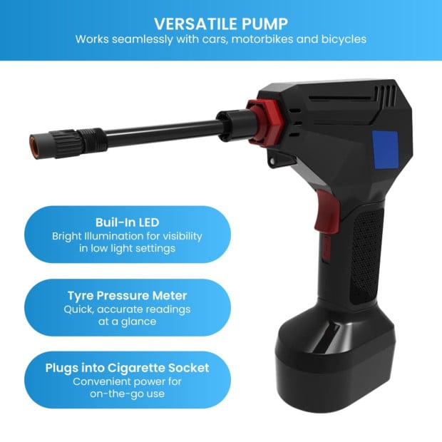 Maxim ATP Tyre Air Pump with LED Light For Cars, Motorbikes and Bicycles Image 5