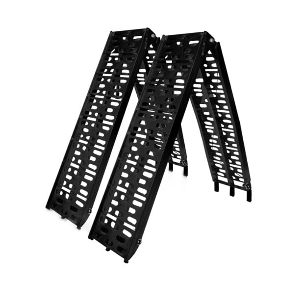 2x Aluminium ATV Loading Ramp Foldable - Black Image 4