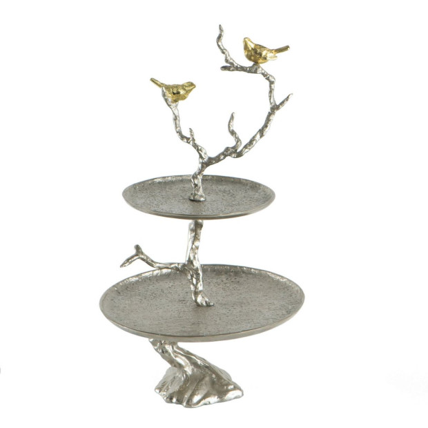 Aluminium Bird And Tree Cake Stand 33x25x60cm Image 2