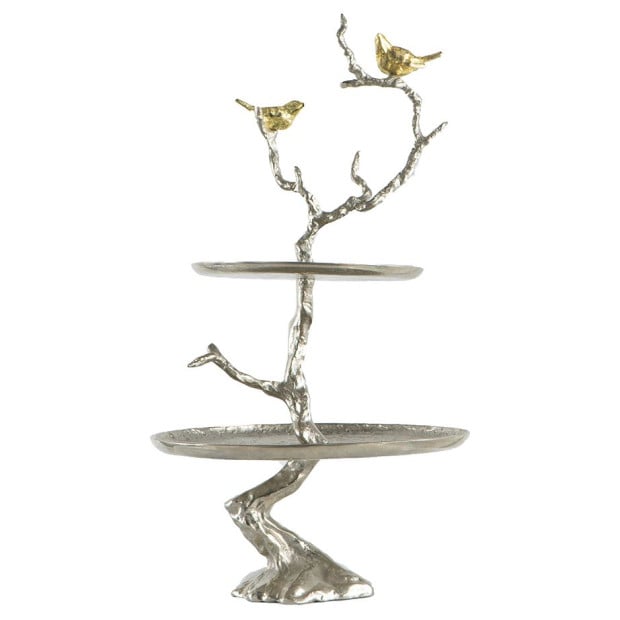 Aluminium Bird And Tree Cake Stand 33x25x60cm Image 5