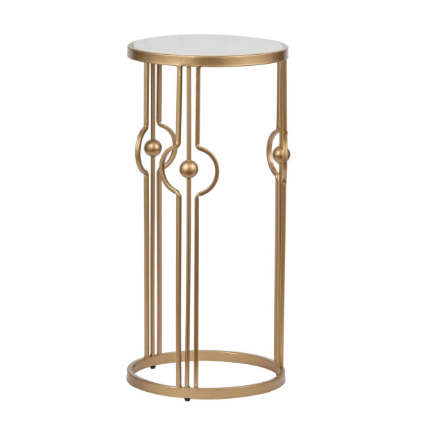 Marble Art Deco Side Table Bedside Desk 65 x 30 x 30 cm Image 2