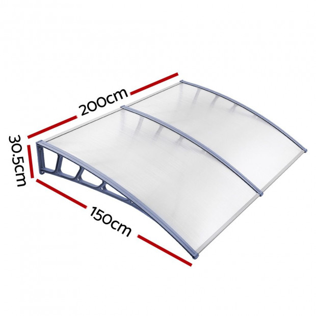 Window Door Awning Door Canopy Outdoor Patio Sun Shield 1.5mx2m DIY Image 2