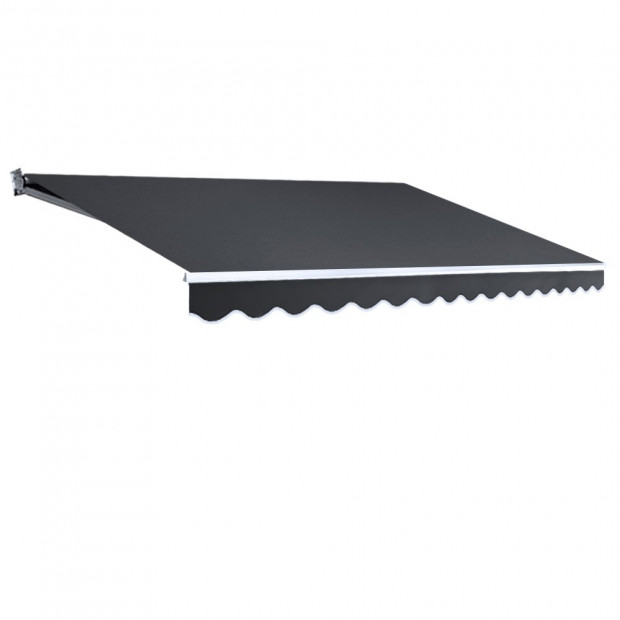 Instahut 4M x 3M Outdoor Folding Arm Awning - Grey