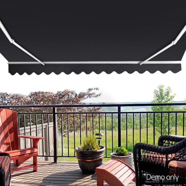 Instahut Motorised 2x1.5m Folding Arm Awning - Grey Image 7