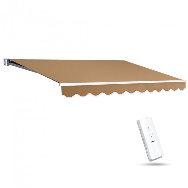Instahut Motorised 3x2.5m Folding Arm Awning - Beige