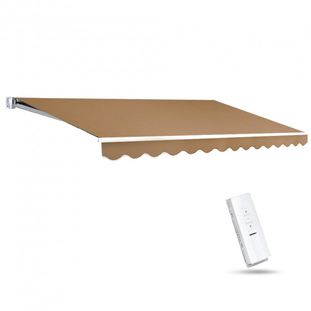 Instahut Motorised 4x2.5m Folding Arm Awning - Beige