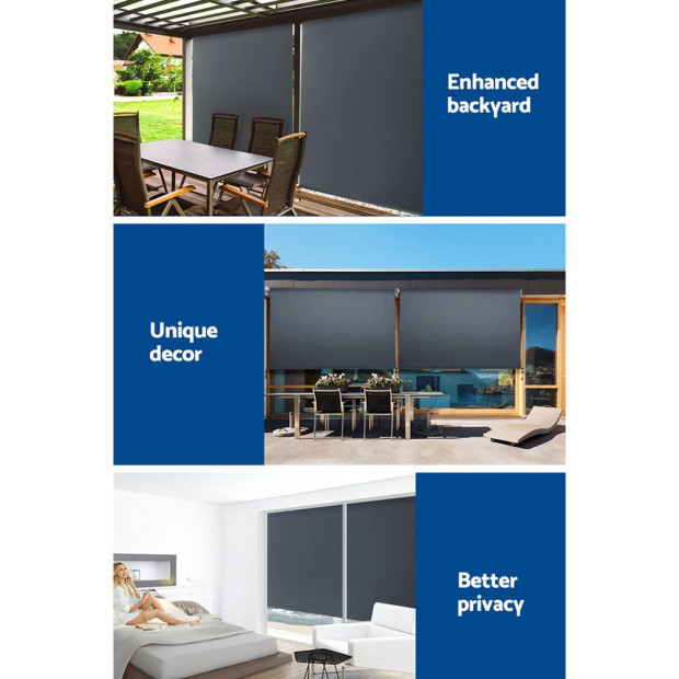 Outdoor Roller Blinds Roll Down Shade Retractable Window 2.1x2.5m Image 6