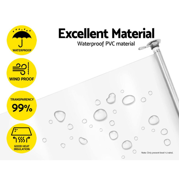 Blind Roll Down Awning Canopy Shade Retractable Window 1.2x2.4m Image 5