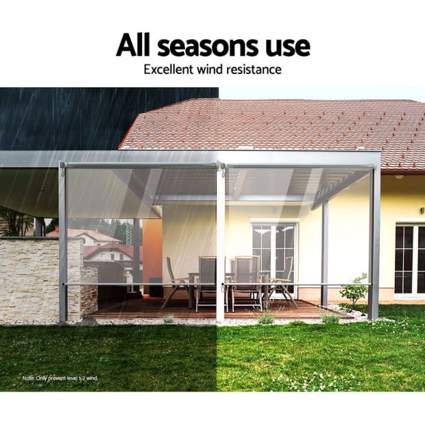 Blind Roll Down Awning Canopy Shade Retractable Window 1.2x2.4m Image 6