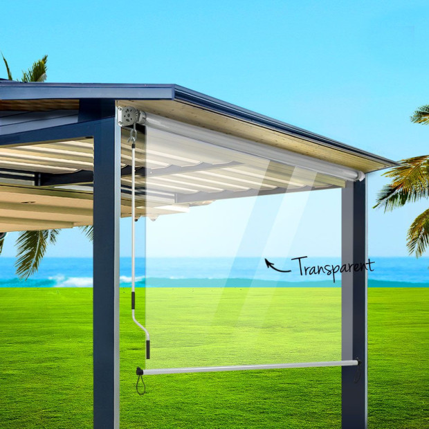 Blind Roll Down Awning Canopy Shade Retractable Window 1.2x2.4m Image 8