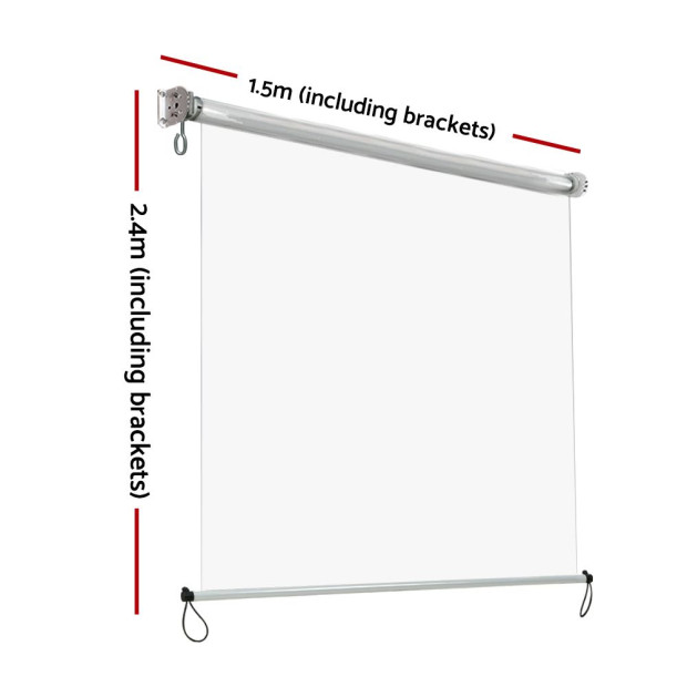 Outdoor Blind Rolling Awning Canopy Shade Retractable Window 1.5x2.4m Image 2