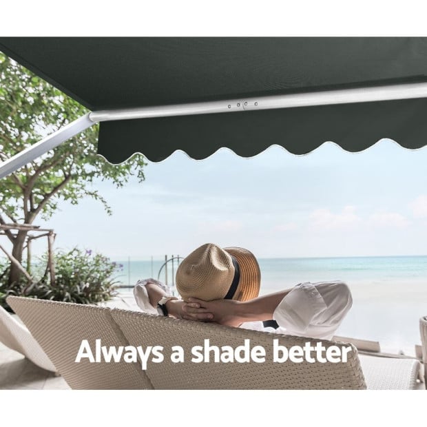 Window Fixed Pivot Arm Awning Blinds Retractable Canopy1.5x2.1m Image 4