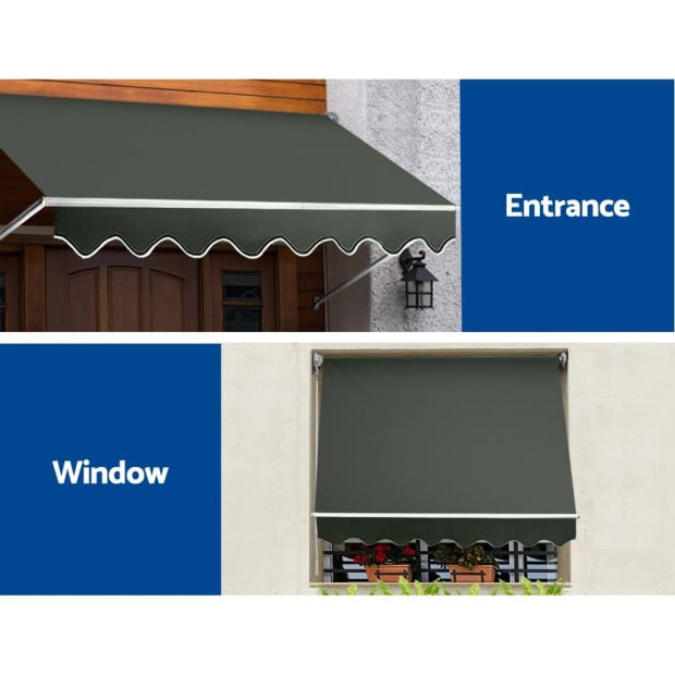 Window Fixed Pivot Arm Awning Blinds Retractable Canopy1.8x2.1m Image 5