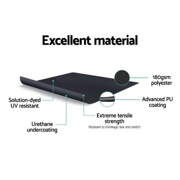 Side Awning Outdoor Blinds Sun Shade Retractable Screen 2x6m Black Image 4