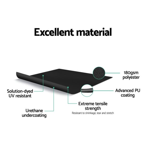 Side Awning Sun Shade Outdoor Retractable Privacy Screen 2x3m Black Image 3