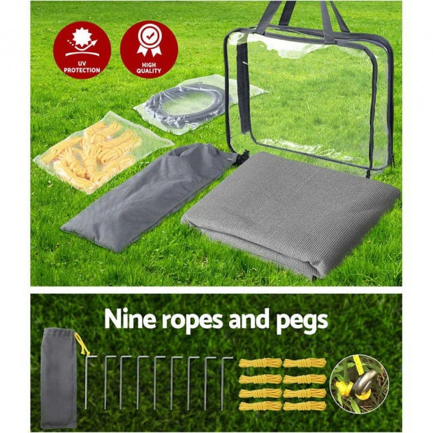 3.4M Caravan Privacy Screens 1.95m Roll Out Awning Wall Side Sun Shade Image 6