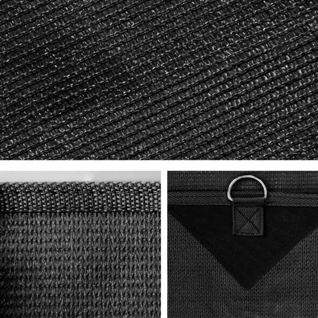 Black Caravan Privacy Screen 1.95 x 2.2M End Wall Sun Shade Roll Out Image 2