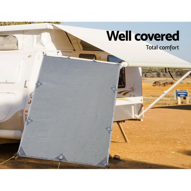 Pop Top Caravan Privacy Screen 2.1 x 1.8M Shade Wall Roll Out Awning Image 4