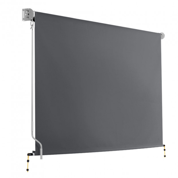 2.7m x 2.5m Retractable Roll Down Awning - Grey