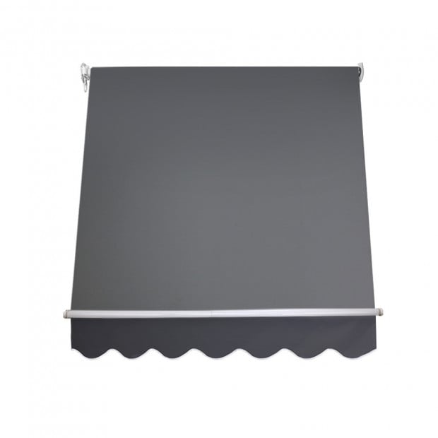 1.5m x 2.1m Retractable Fixed Pivot Arm Awning - Grey Image 2