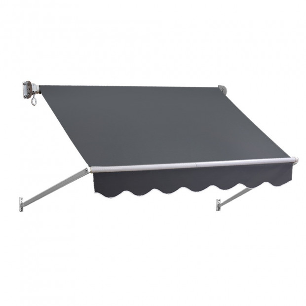 1.5m x 2.1m Retractable Fixed Pivot Arm Awning - Grey Image 3