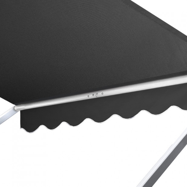 1.5m x 2.1m Retractable Fixed Pivot Arm Awning - Grey Image 4
