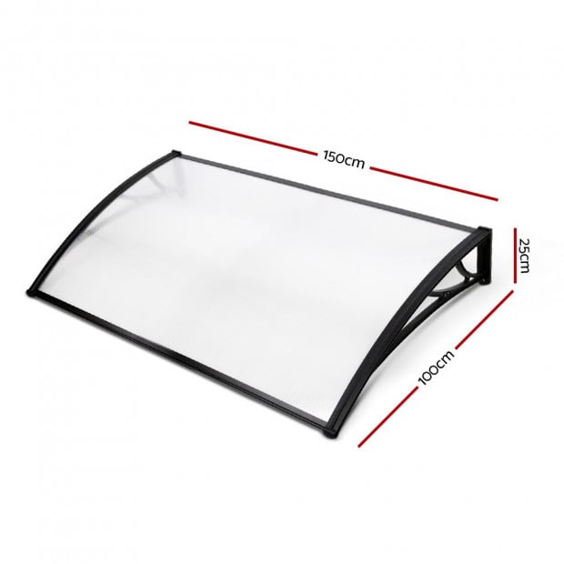 1m x 1.5m Window Door Awning Canopy Rain Cover Sun Shield Image 2