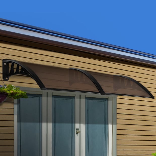 Window Door Awning Outdoor Canopy Sunshield Patio 1mx2.4m DIY Brown Image 8