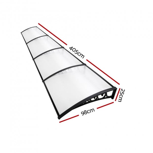 Window Door Awning Door Canopy Patio UV Sun Shield WHITE 1mx4m DIY Image 2