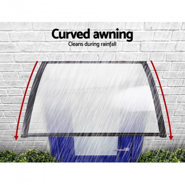 Window Door Awning Door Canopy Patio UV Sun Shield WHITE 1mx4m DIY Image 5