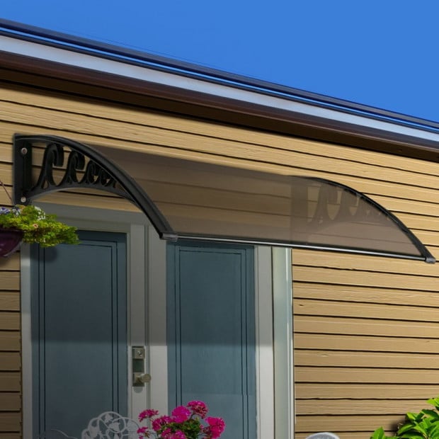 Window Door Awning Door Canopy Patio UV Sun Shield BROWN 1m x 6m DIY Image 7
