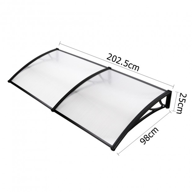 DIY Window Door Awning Cover Transparent 100 x 200cm Image 2