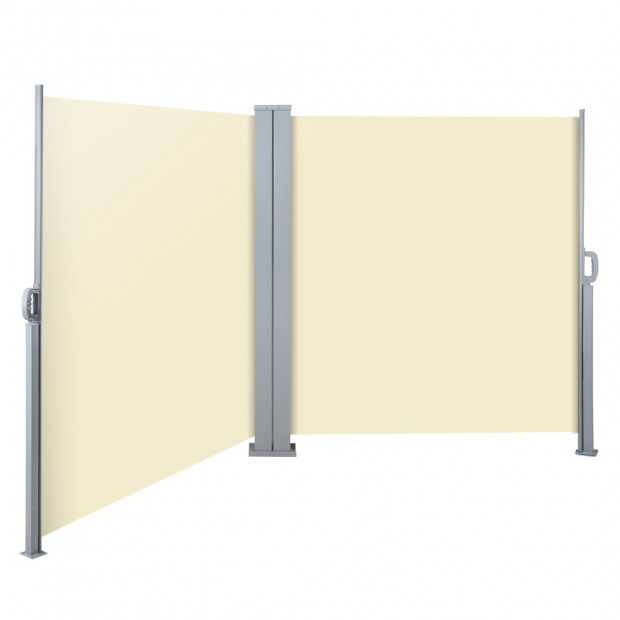 2x6m Retractable Side Awning Garden Patio Shade Screen Panel Beige