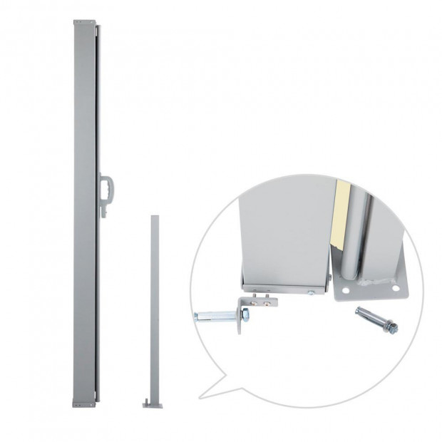 Instahut Retractable Side Awning Shade 2 x 3m - Beige Image 4