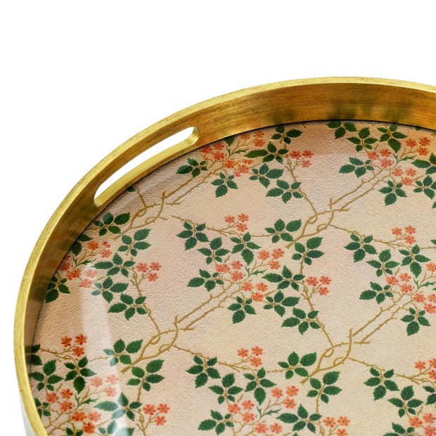Set of 2 Round Decorative Glass Serving Serve Trays 40cm Image 7